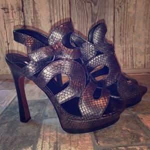 Max Studio High Heels Leather Snakeskin Sz 10
